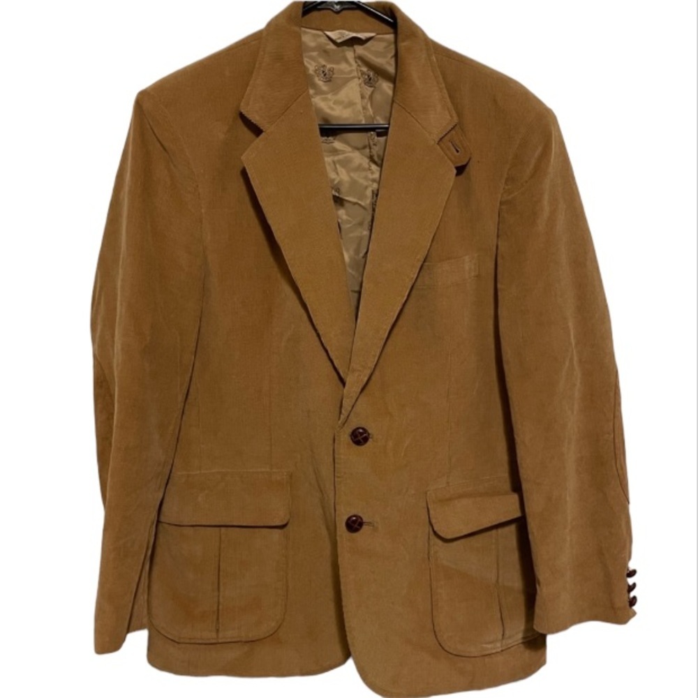 The FL Collection Tan Corduroy Single Breasted Jacket Men’s